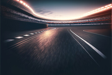 Fototapeta na wymiar motorsport f1 racing track in motion, generative ai