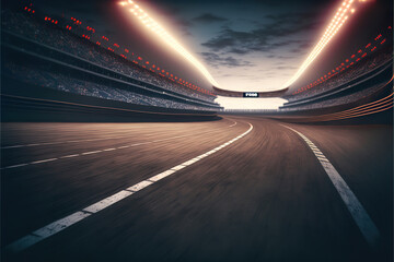 motorsport f1 racing track in motion, generative ai