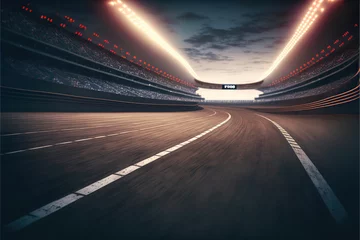 Acrylic prints F1 motorsport f1 racing track in motion, generative ai