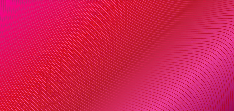 Pink wave lines vivid background gradient 3d flow vector image, red wavy beauty energy power glow valentine day layout frame design, smooth curve swirl abstract hair style fashion banner template