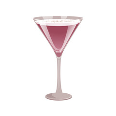 Classic cocktail Porto Flip. Alcoholic cocktail based on port wine and brandy.Vector illustration.