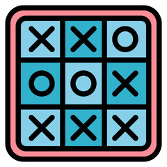 tic tac toe filled outline icon style