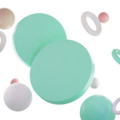 3d render, abstract background, geometric shapes, pastel colors,