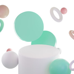 3d render, abstract background, geometric shapes, pastel colors,