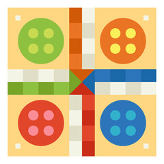 Ludo games flat icon style