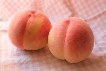 ripe peach on a table