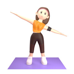 female sports athlete 3d illustration. an athlete who won an international level award