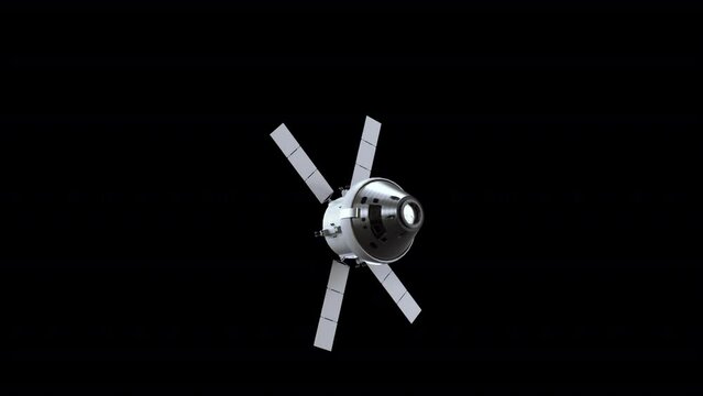 Orion Spacecraft 3D Animation Transparent Alpha Video