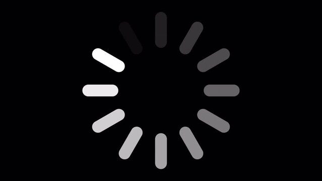 Loading Circle, Video. Loading Animation Icon on Transparent Background. Download Progress, Preloader Animation Web Design Template, Interface Buffering. Seamless Loop Animation 4K with Alpha Channel