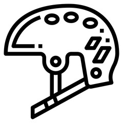 helmet line icon style