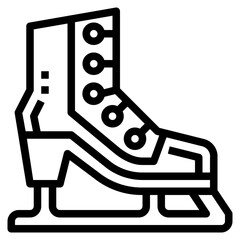 Ice skate line icon style