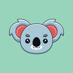 cute koala head cartoon mascot doodle art hand drawn outline concept vector kawaii icon illustration © Artcuboy