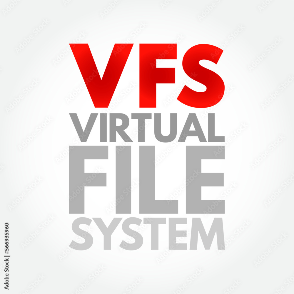 Poster vfs - virtual file system is an abstract layer on top of a more concrete file system, acronym text c