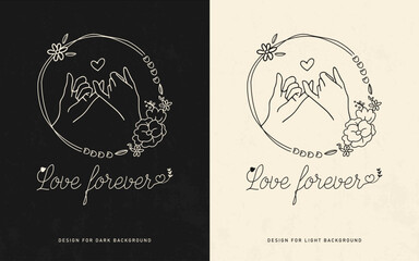 love forever die lettering t shirt design template