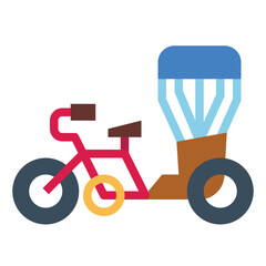 Thai Tricycle flat icon style