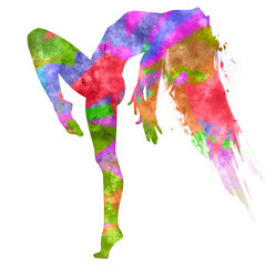 Watercolor Dancer drawing, silhouette of a dancing person, Watercolor dancing, Hiphop, Classical, Dancer Illustration, PNG, Transparent