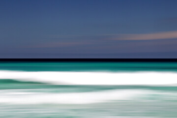 Abstract beach, done with long exposure and camera movement, in Pennington Bay on Kangaroo Island, South Australia, Australia.