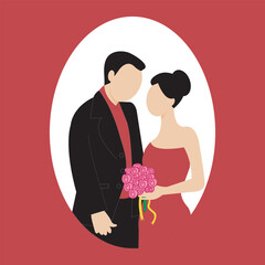 couple in love isolated on white background flat vector illustration. valentine's Day special.