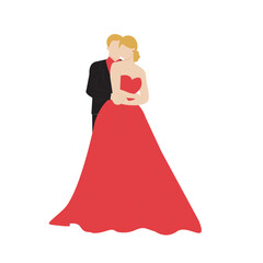 couple in love isolated on white background flat vector illustration. valentine's Day special.