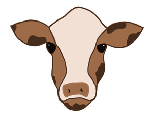 Brown Cow Doodle with outline