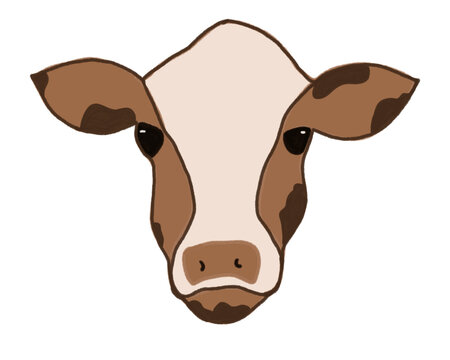 recommend clip art: Brown Cow Doodle with outline