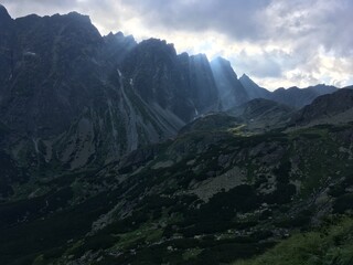 Naklejka na ściany i meble Mountain view from Velké žabie pleso in High Tatras Slovakia