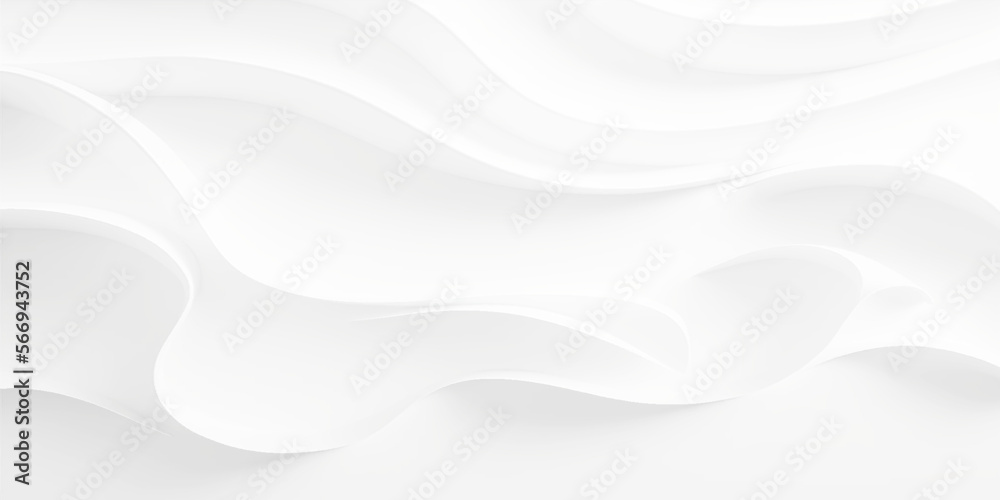 Wall mural abstract white paper wave background and abstract gradient and white wave curve lines banner backgro