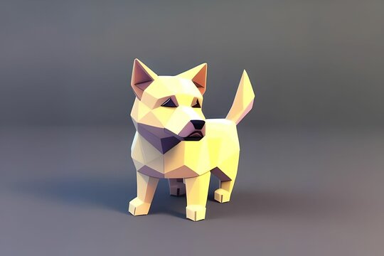 low poly dog, made with generative ai