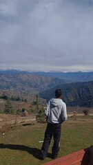 Fototapeta premium person on a mountain