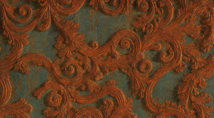 Antiquarian Artistry - Bronze and patina surface textures with intricate carving and detailing