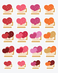 Valentine day stickers and elements, Love Sticker, Planner Stickers, Scrapbook Stickers.