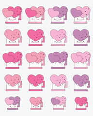 Fototapeta premium Valentine day stickers and elements, Love Sticker, Planner Stickers, Scrapbook Stickers.