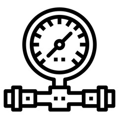 Pressure gauge line icon style