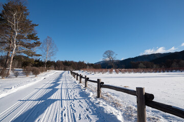 雪景色の開田高原