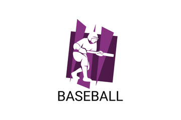 Baseball sport vector line icon. an athlete playing baseball. sport pictogram, vector illustration.