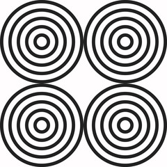 Abstract and geometric figures with 4 circles