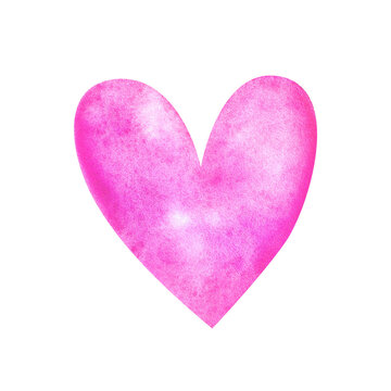 pink abstract heart. watercolor illustration for printing cards, stickers, prints. Valentine's Day. romantic mood. watercolor gradient.