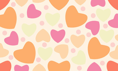 Red love heart seamless pattern illustration. Valentine's day holiday backdrop texture, wallpapers, etc.