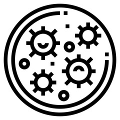 Bacteria line icon style