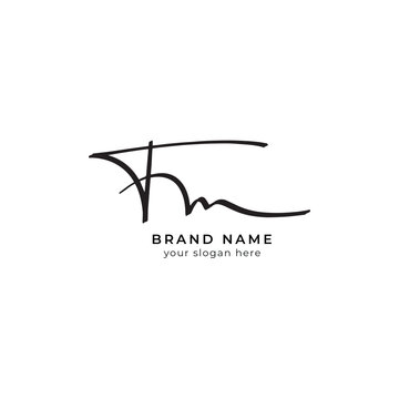F M initial letter signature logo or handwritten monogram