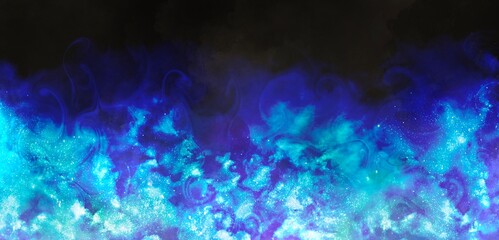 Fototapeta na wymiar 青い炎をイメージした抽象的な背景, アブストラクト, イラストレーション