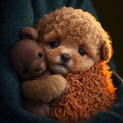 toy poodle puppy made with generative ai