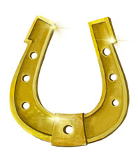 golden horseshoe isolated on white background