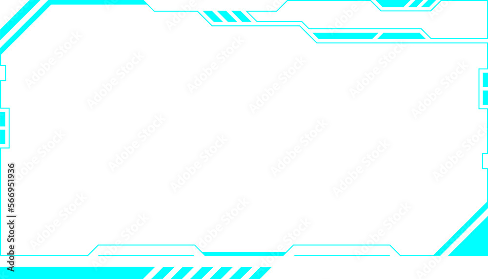 Wall mural blue abstract geometric frames technology futuristic interface hud vector design.