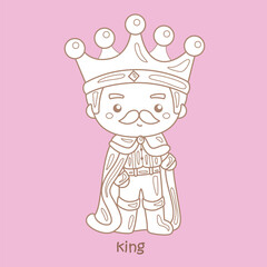 Alphabet K For King Vocabulary Digital Stamp