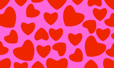 Fototapeta na wymiar Red love heart seamless pattern illustration. Valentine's day holiday backdrop texture, wallpapers, etc.