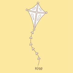 Alphabet K For Kite Vocabulary Digital Stamp