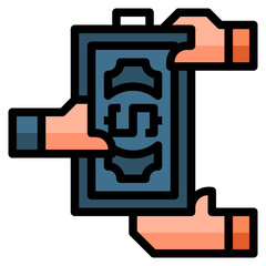 Selling filled outline icon