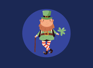 Leprechauns and symbols st patrick's day illustration