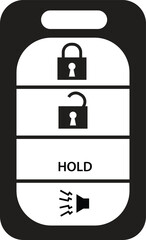 Smart car key on white background. Car key sign. Keyless vehicle symbol. flat style.